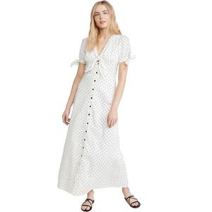 LeRumi Hazel Midi Dress - polka dots with bow sleeves